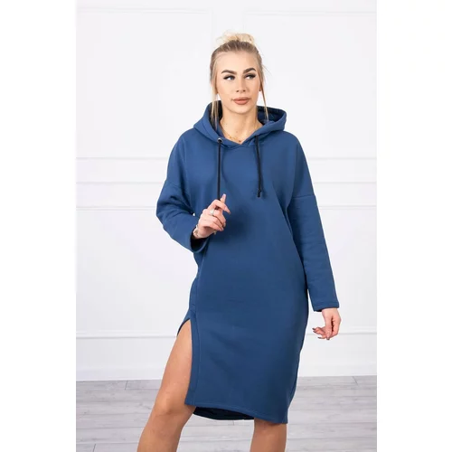 Kesi Dress with hood and slit for jeans side