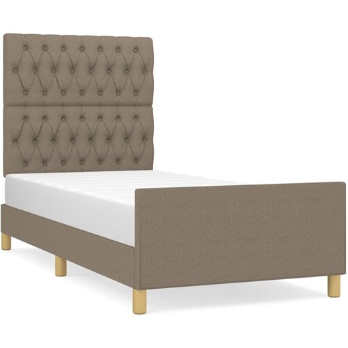 Maison Chic Posteljni okvir - Enojna postelja - Postelja za odrasle brez vzmetnice Taupe 90x190 cm Tkanina-J7663, (21777054) Cene