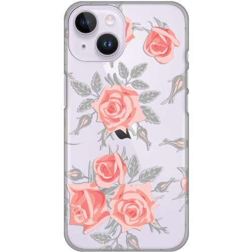 Silikonska maska za iPhone 14 6.1 Elegant Roses Print Skin providna Slike