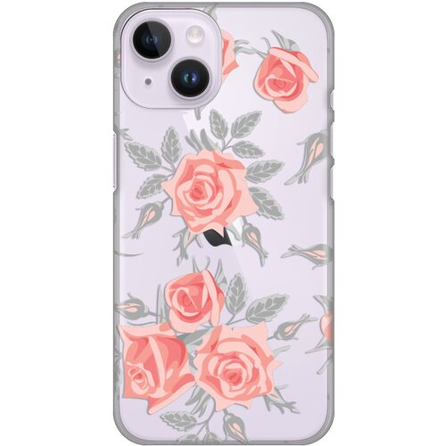 silikonska maska za iPhone 14 6.1 Elegant Roses Print Skin providna Slike