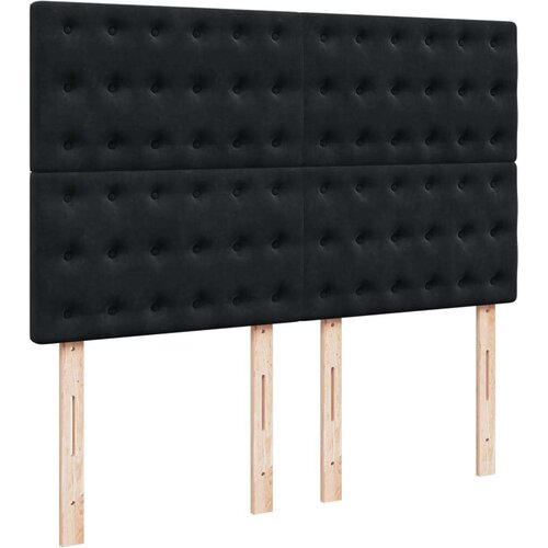 VidaXL Krevet s oprugama i madracem crni 160x200 cm bar&amp;scaron;unasti Slike