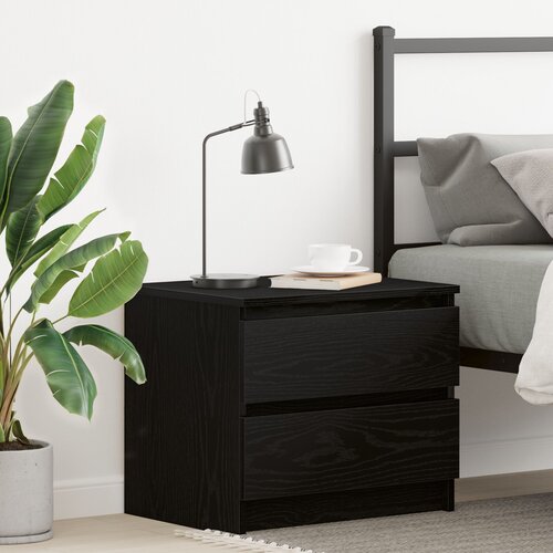 VidaXL Noćni kabinet Crni hrast Konstruirano drvo 50x40x43.5 cm Slike