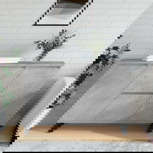 VidaXL Komoda betonsko siva 104x35x70 cm inženirski les Slike