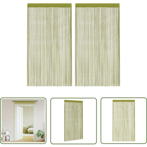  The Living Store Zavese iz nitk 2 kosa 140x250 cm zelene barve - Zavesa Iz Nitk, (21744183) Slike