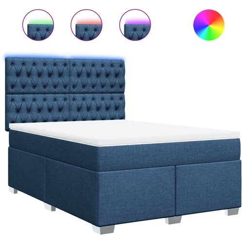 Maison Chic Box spring postelja - Vzmetna postelja z vzmetnico modra 140x200 cm blago SL24578, (21879373) Cene