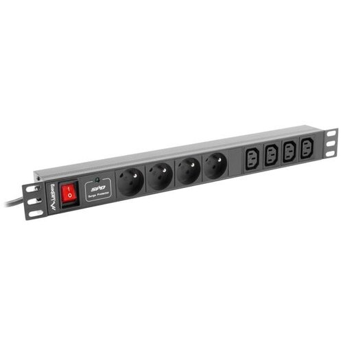 Lanberg PDU-04E04I-0200-BK power distribution unit (PDU) 4 AC outlet(s) 1U Black Cene