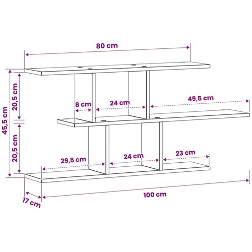  Zidna polica Bijela 100 x 17 x 45.5 cm prerađeno drvo - Bijela Slike