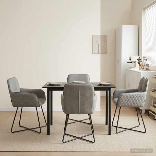 vidaXL Trpezarijske stolice 4 pcs Baršun Svjetlosiva 59 x 56,5 x 86 cm Cene