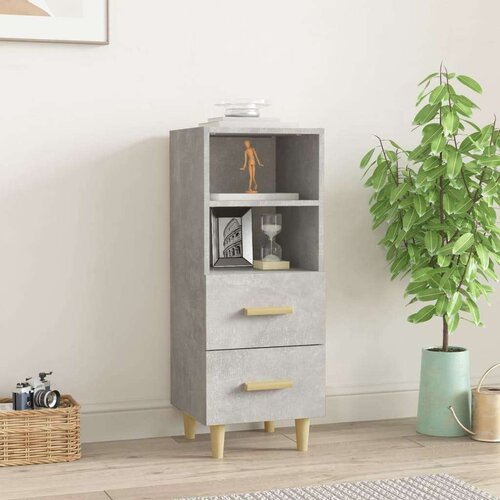  Komoda siva boja betona 34 5x34x90 cm od konstruiranog drvo Cijene