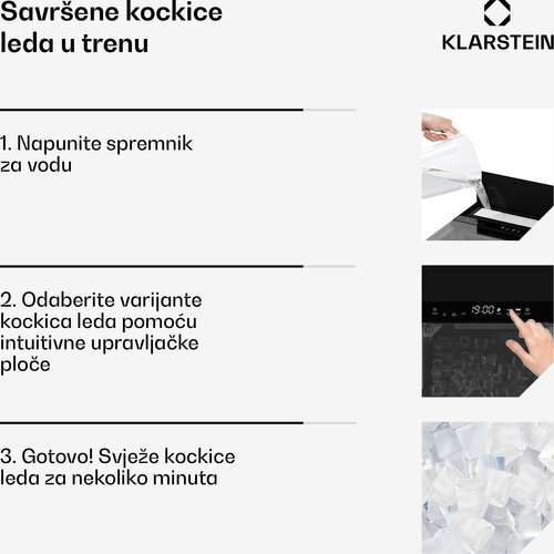 Klarstein ice Lux ledomat, nehrđajući čelik, 23kg/24h, samoproči&amp;scaron;ćavanje Slike