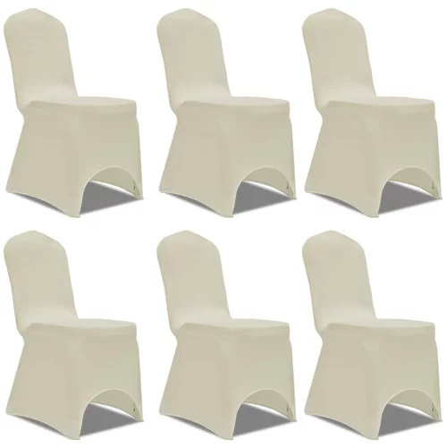 vidaXL rastežljive navlake za stolice u kremoj boji 6 kom