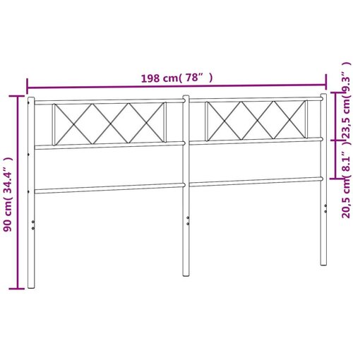  Metalno uzglavlje bijelo 193 cm Slike