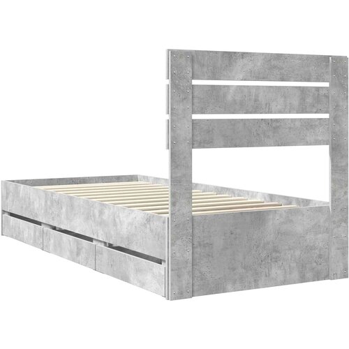  Krevetna konstrukcija s ladicama Betonski sivi 90 x 190 cm Siva 196 x 93 x 100 cm Slike