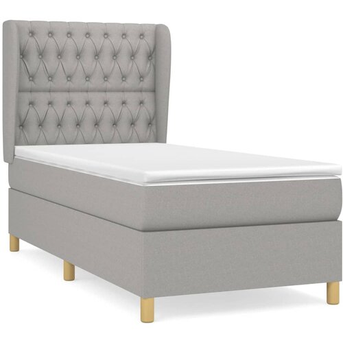 Maison Chic Box spring postelja - Vzmetna postelja z vzmetnico svetlo siva 90x190 cm blago SL20013, (21893405) Slike
