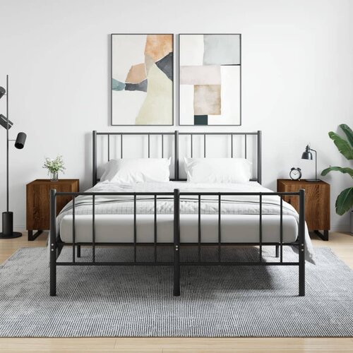 VidaXL Nočna omarica 2 kosa rjavi hrast 40x40x50 cm inženirski les Slike