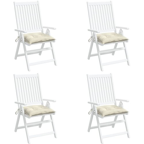  Jastuci za stolice 4 kom krem bijeli 50x50x7 cm tkanina Oxford Slike