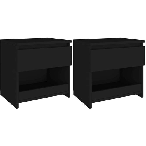 VidaXL Nočna omarica 2 kosa črna 40x30x39 cm iverna plo&amp;scaron;ča Slike
