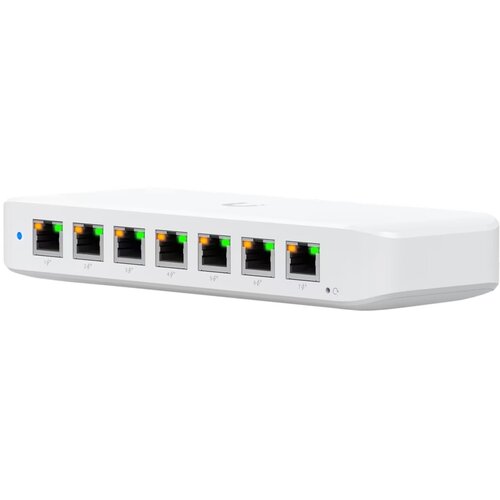 Ubiquiti USW-Ultra Layer 2, 8-port GbE PoE switch with versatile mounting options: 7x GbE PoE+ output ports, 1 xGbE PoE++ input port USW-ULTRA Cene