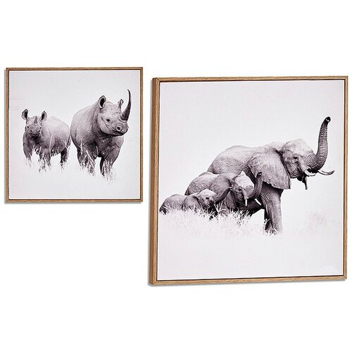  Slika Gift Decor Smeđa iverica 31 x 31 x 2 cm 31 x 2 x 31 cm S okvirom Životinje Slike