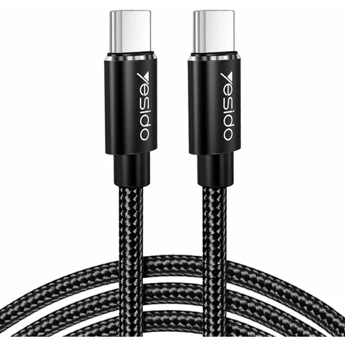 Yesido - podatkovni kabel (CA-55) - Type--C na Type-C, 45W, 3A, 1,2 m - crni