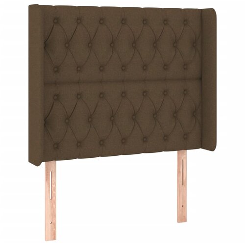  LED uzglavlje tamnosmeđe 93x16x118/128 cm od tkanine Slike