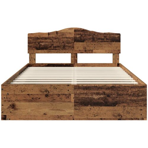  Krevetna konstrukcija s uzglavljem Staro drvo 150 x 200 cm Slike