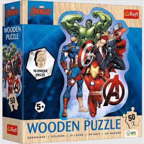 Puzzle 50 drvenih konturnih - Avanture Osvetnika Trefl 20256 Cijene