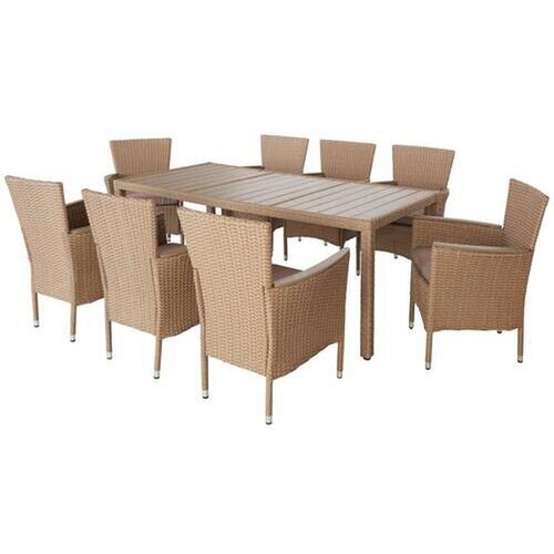Modern Living Vrtni Set Porto, Svetlo Rjava, 9-Delni Set Slike