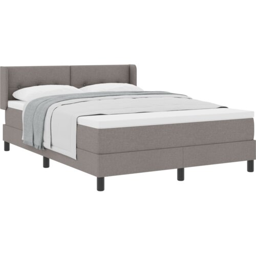  Krevet s opružnim okvirom s madracem taupe 140x200 cm Tkanina Slike