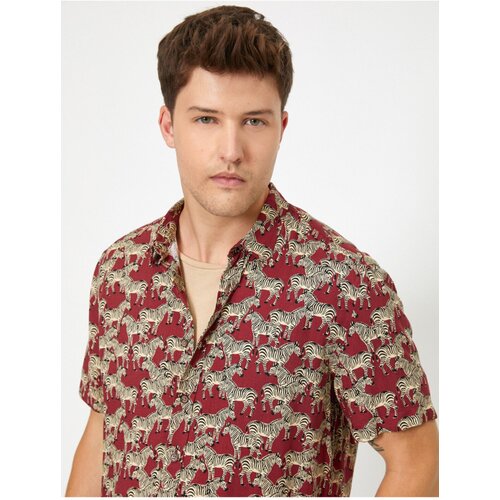 Koton Zebra Patterned Short Sleeve Shirt Slike
