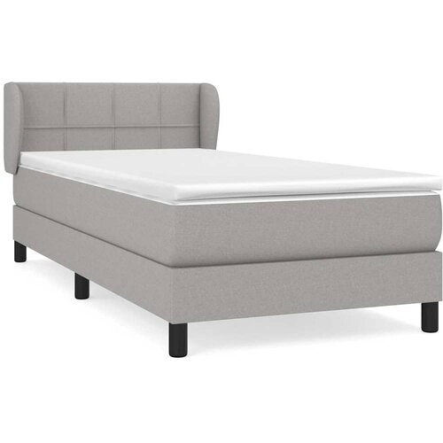 Box spring krevet s madracem svjetlosivi 90x190 cm od tkanine Slike