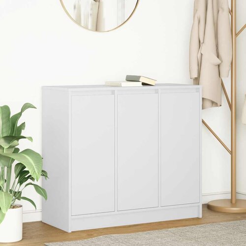 VidaXL Komoda bela 85x34x76 cm inženirski les Slike