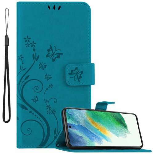  Samsung Galaxy S21 FE in klasična rožnata zlata - ovitek v cvetličnem dizajnu z magnetnim zapiranjem, stoječo funkcijo in režami za kartice, (20860300) Cene