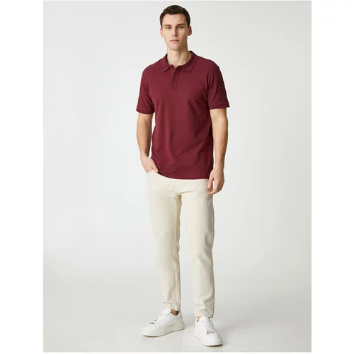 Koton Polo T-shirt - Burgundy - Slim fit