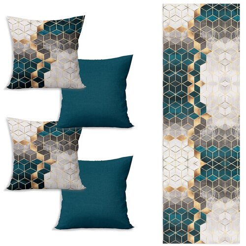 Minimalist Cushion Covers Set nadstolnjaka i 4 jastučnice Optic - Slike