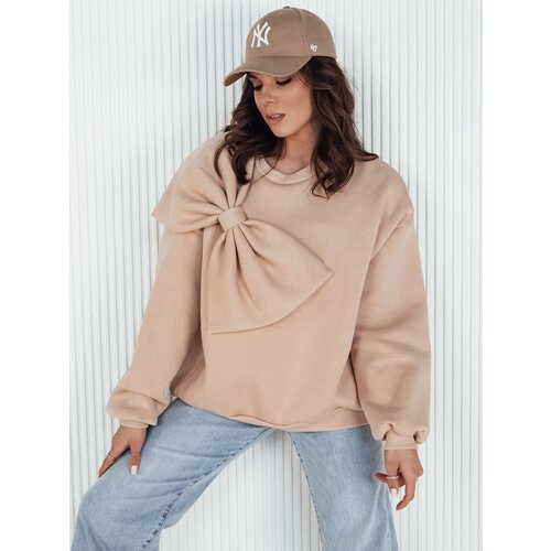 DStreet Bluza damska oversize BOWLOOP beżowa Slike