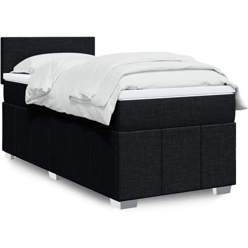 vidaXL Box spring postelja z vzmetnico črna 90x200 cm blago Cene