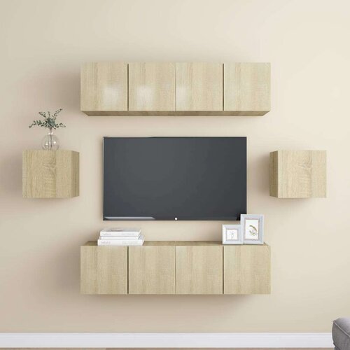  6-dijelni set TV ormarića boja hrasta sonome od iverice Slike