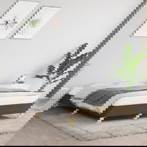  The Living Store Posteljni okvir temno rjav 120x190 cm tkanina - Posteljni Okvir, (21498891) Cene