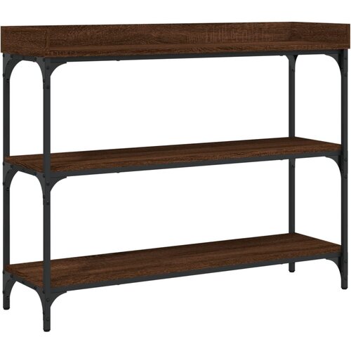 Maison Chic konzolna miza - miza ob steni s policami rjavi hrast 100x30x80 cm, (21785964) Slike