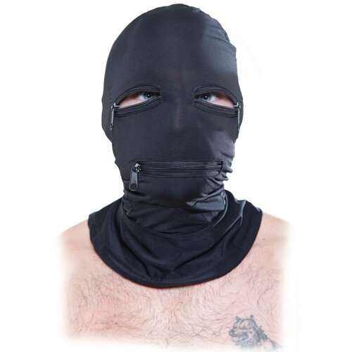 Fetish Fantasy Series - HOOD WITH ZIPPERS BLACK Slike