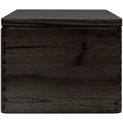  Drvena kutija s poklopcem crna 40x30x23 cm puno drvo bor Slike