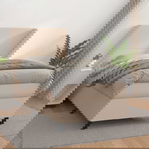  The Living Store Box spring postelja z vzmetnico kapučino 90x200 cm umetno usnje - Box Spring Postelja, (21496749) Slike