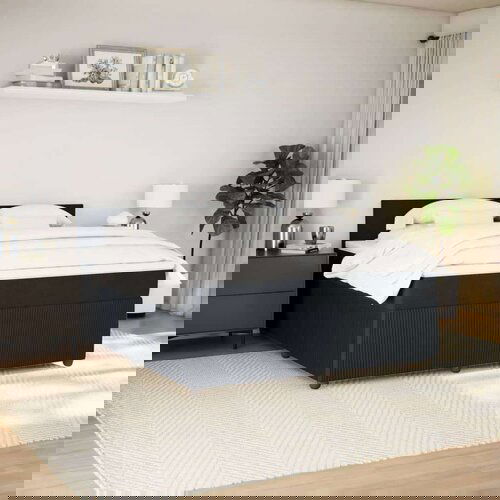 vidaXL Box spring postelja z vzmetnico črna 180x200 cm žamet Cene