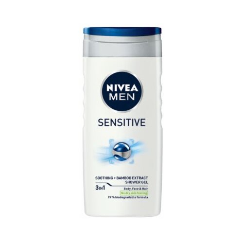 Nivea men sensitive gel za tuširanje za osjetljivu kožu 250 ml za muškarce Cene
