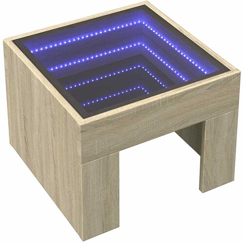  Stolić s beskonačnim LED svjetlima boja hrasta 40x40x30 cm Slike