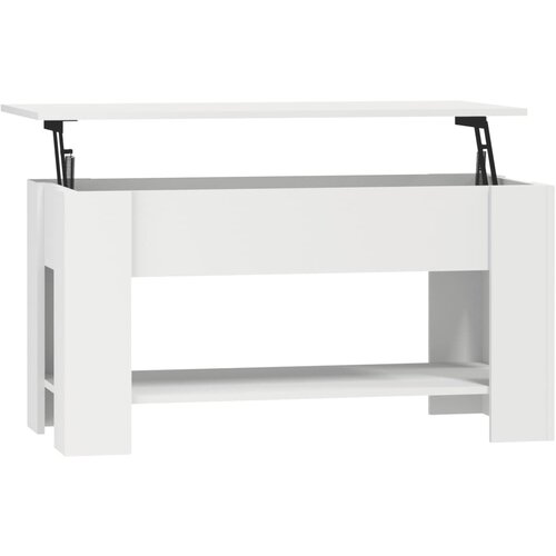 Maison Chic Klubska mizica - kavna mizica - Nizka mizica bela 101x49x52 cm konstruiran les, (21754021) Cene