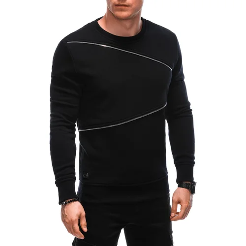 Edoti Men's sweatshirt with decorative zippers OM-SSNZ-22FW-005