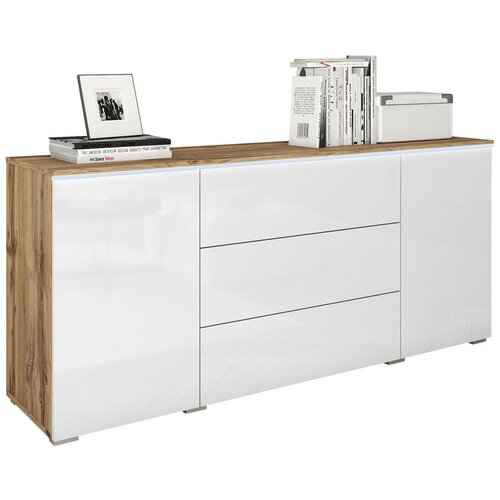 P & B komoda vera, bela, barva hrasta, led Cene