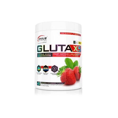 Genius Nutrition Gluta X5, Jagoda, 405g Slike